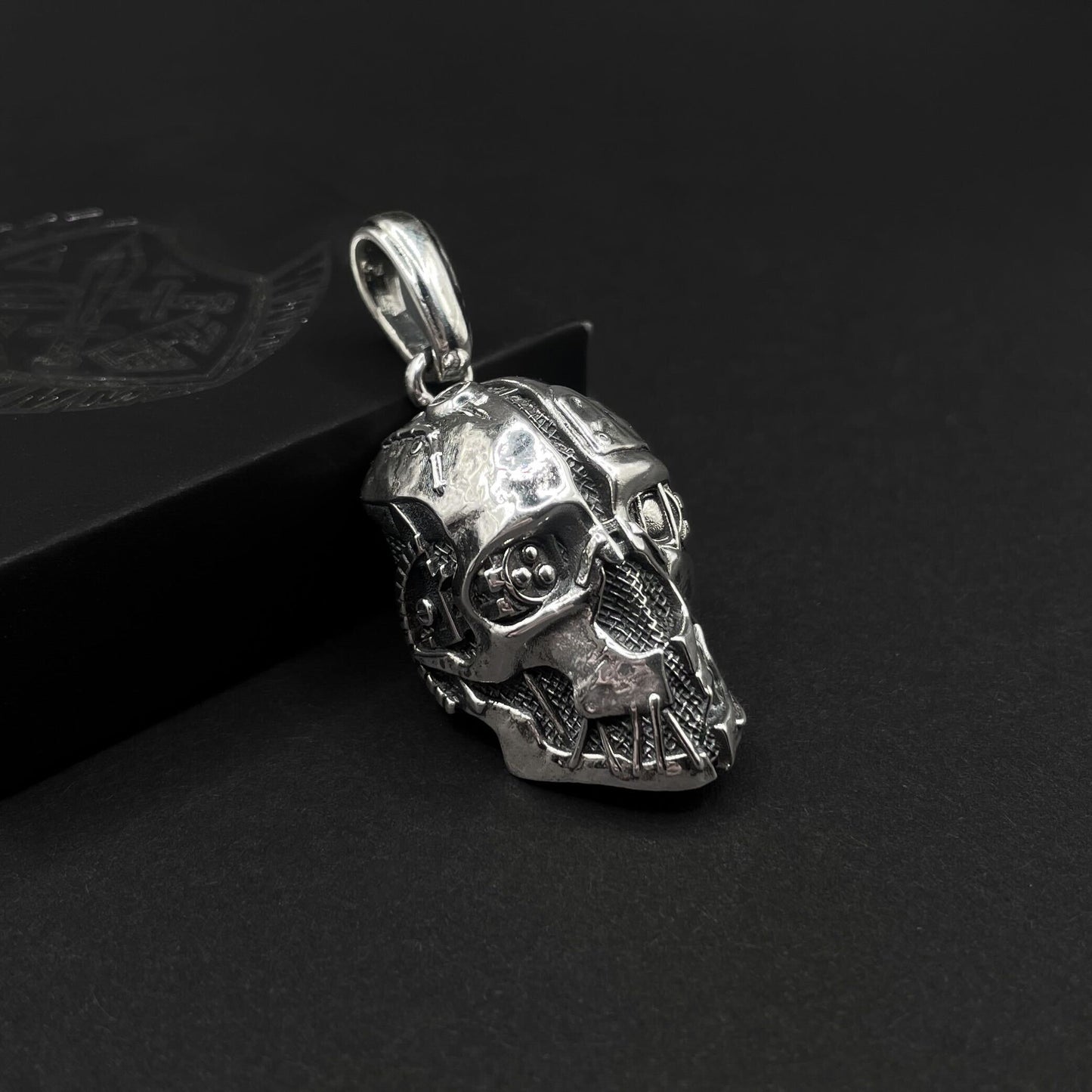 Sterling Silver Dishonored Corvo Skull Mask Pendant