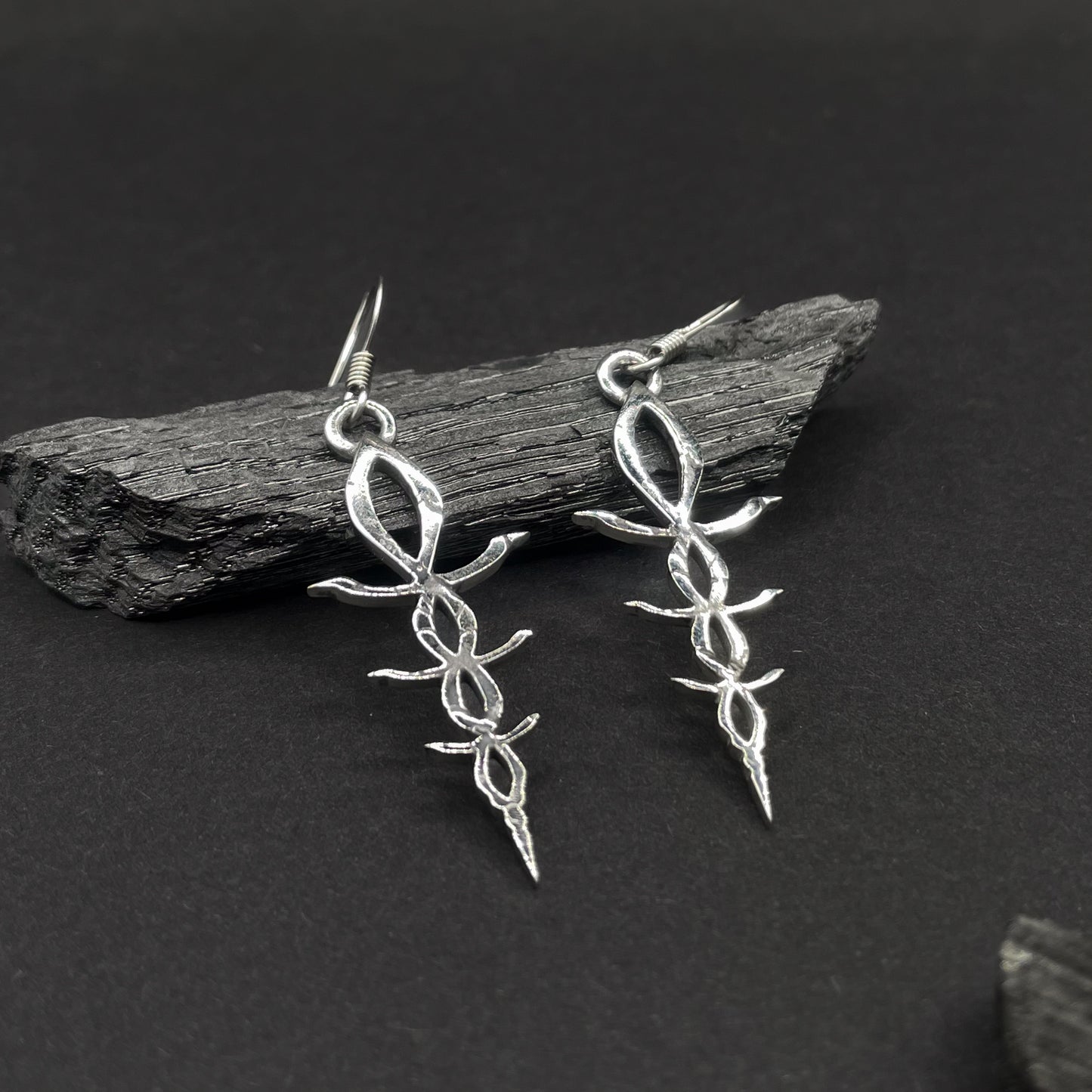 Sterling Silver Corruption Rune Earrings