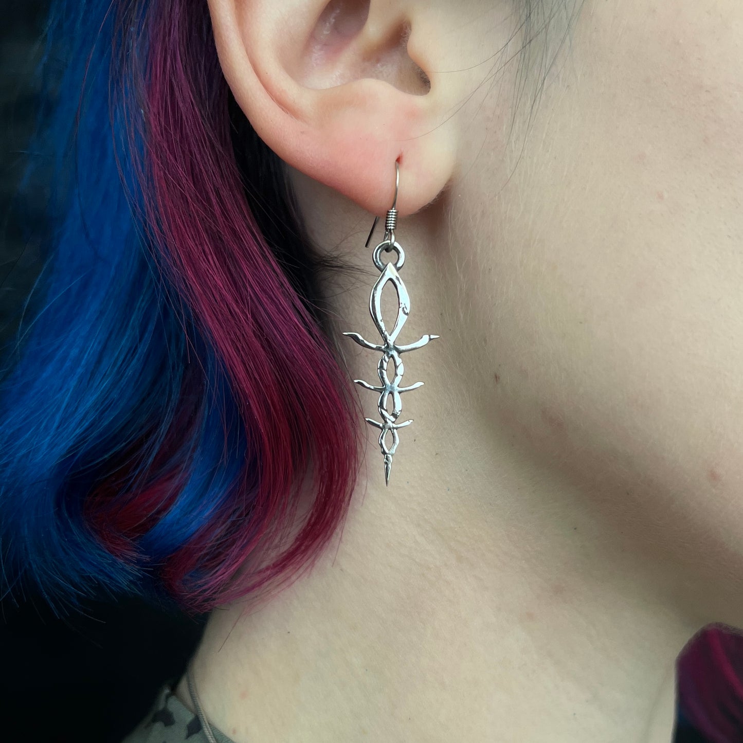 Sterling Silver Corruption Rune Earrings