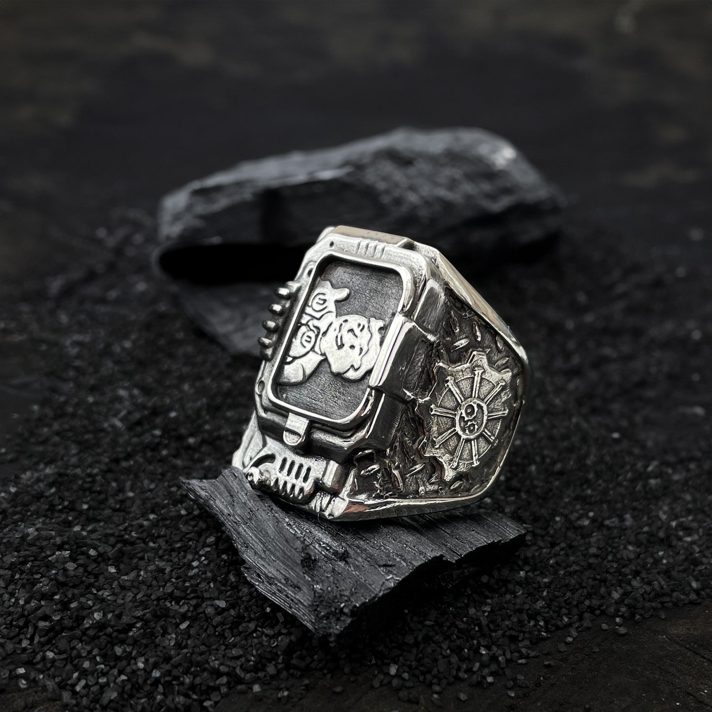 Sterling silver Pip-Boy ring
