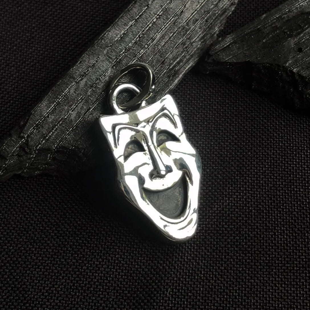 Sterling Silver Theatre Comedy Mask Pendant