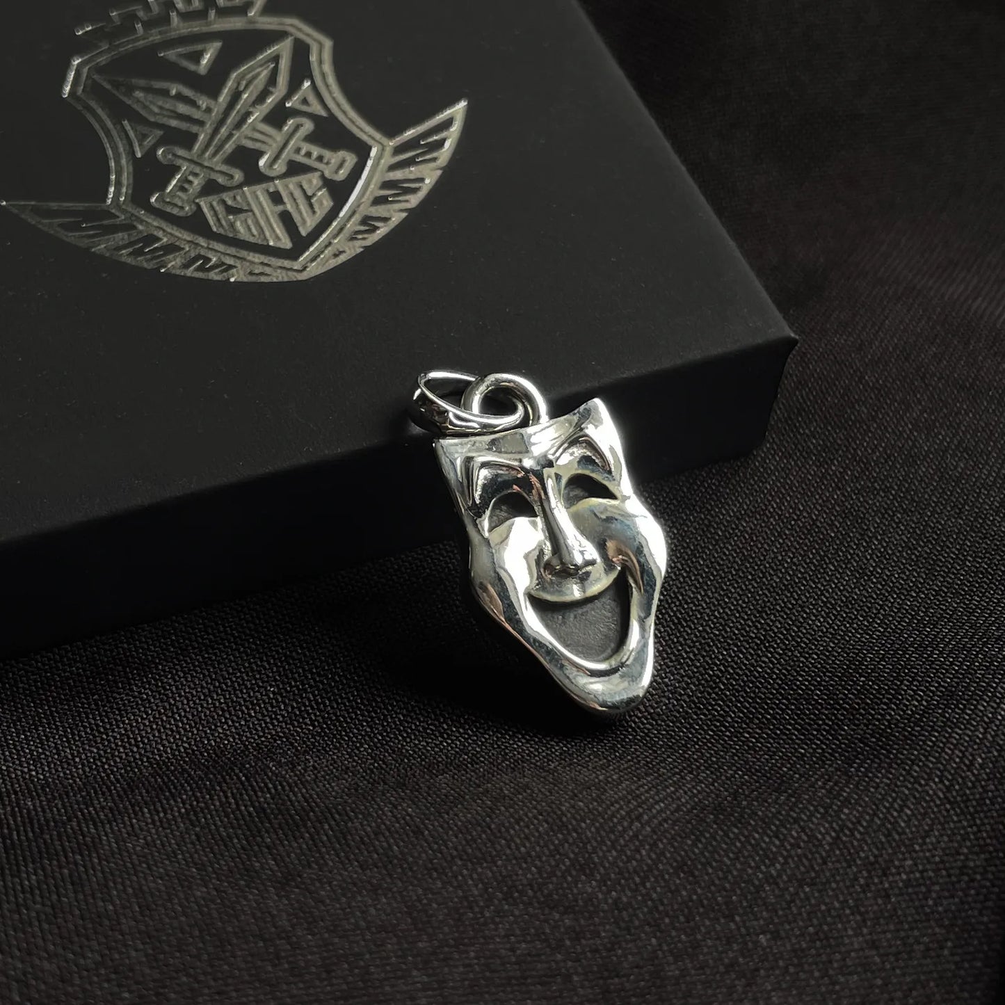 Sterling Silver Theatre Comedy Mask Pendant