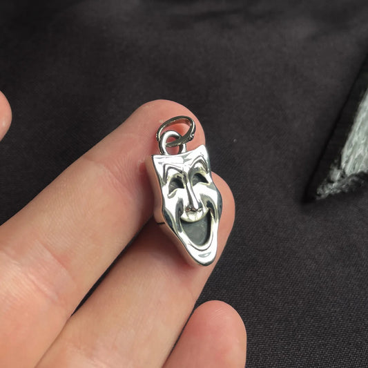 Sterling Silver Theatre Comedy Mask Pendant