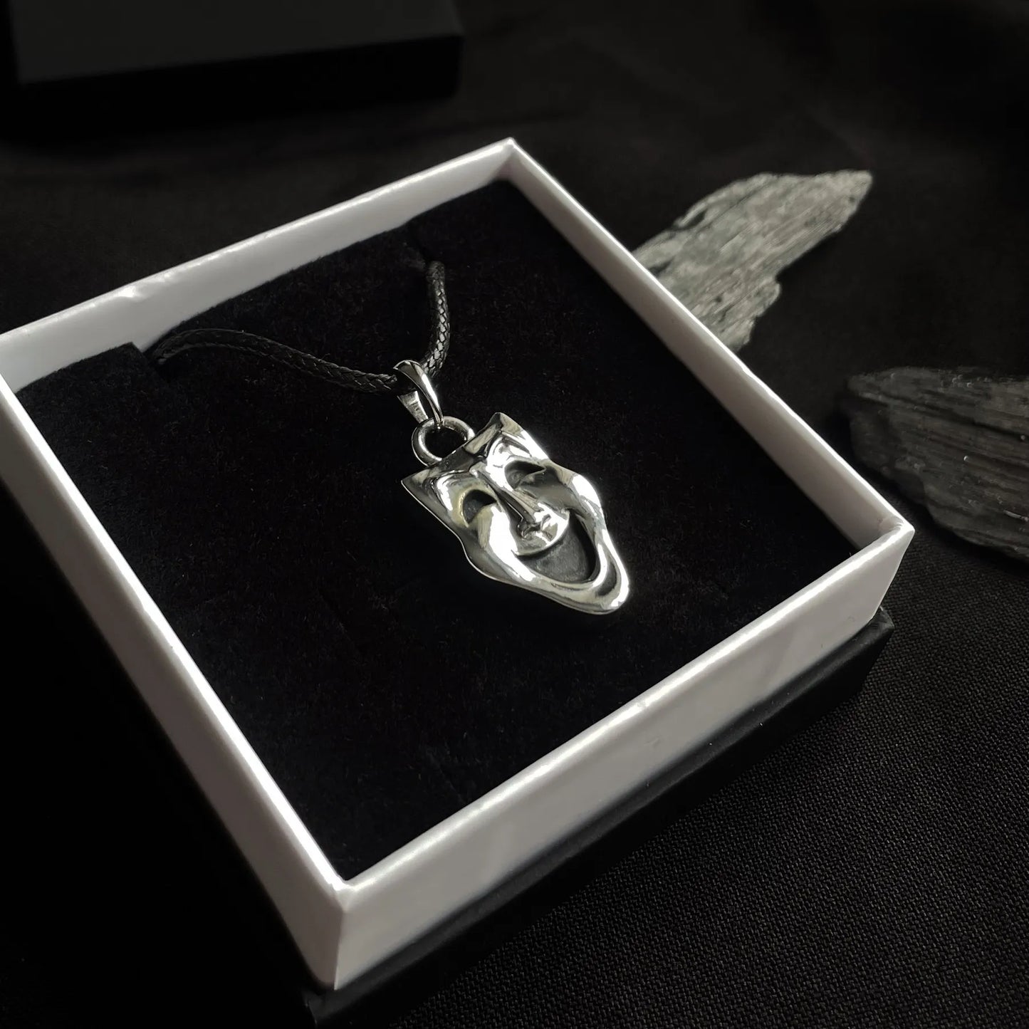 Sterling Silver Theatre Comedy Mask Pendant