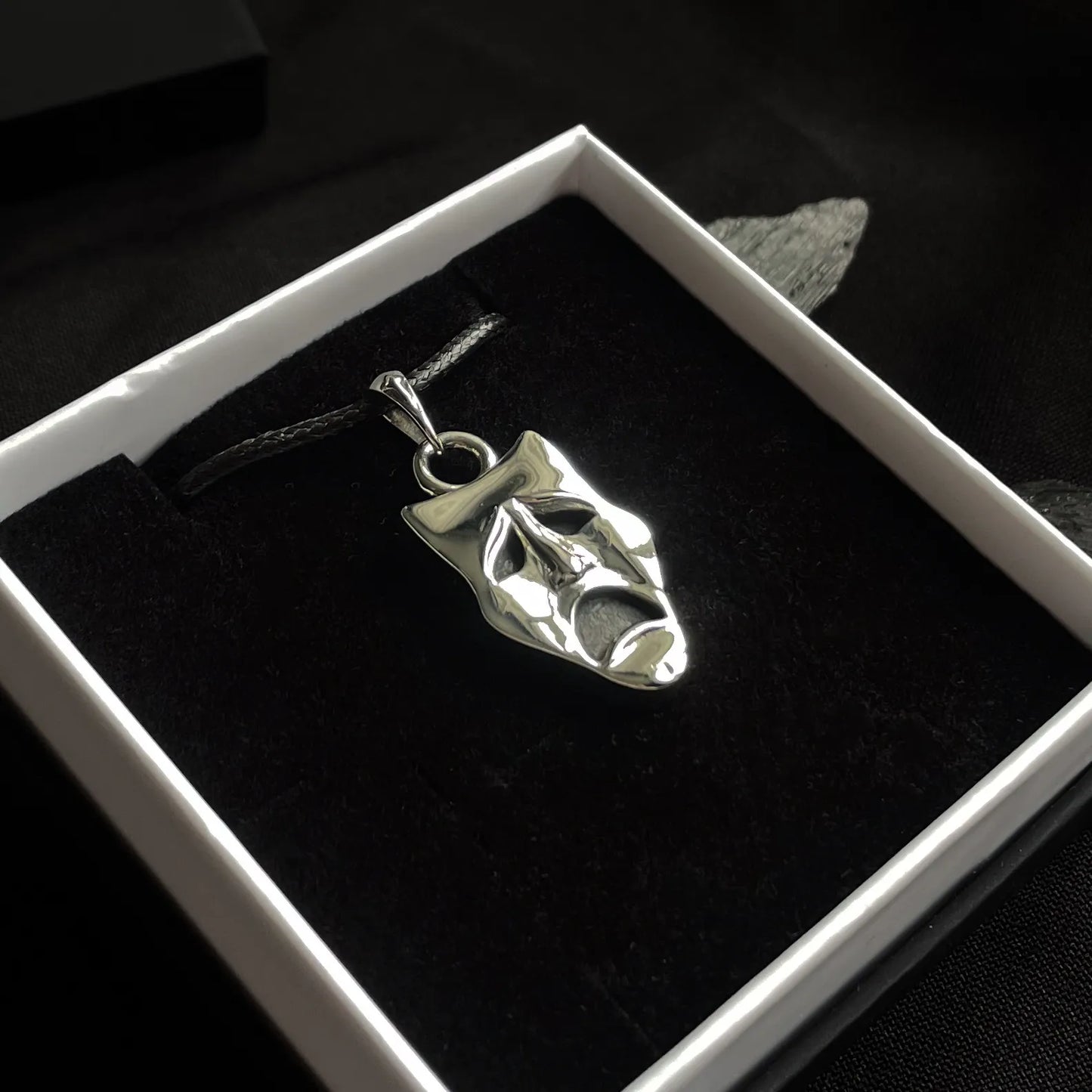 Sterling Silver Theatre Tragedy Mask Pendant