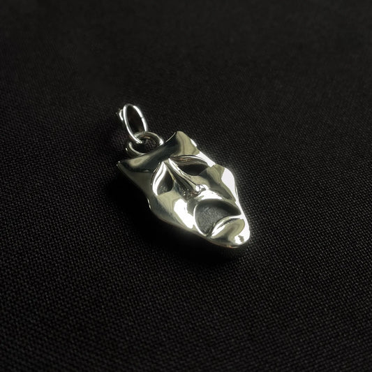 Sterling Silver Theatre Tragedy Mask Pendant