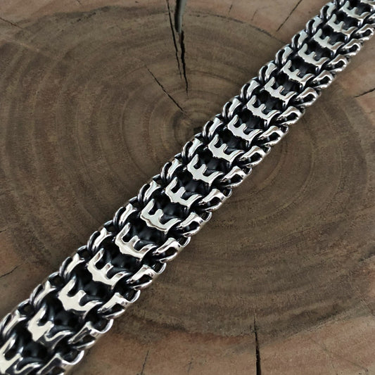 Sterling silver "Ukrainian trident" bracelet