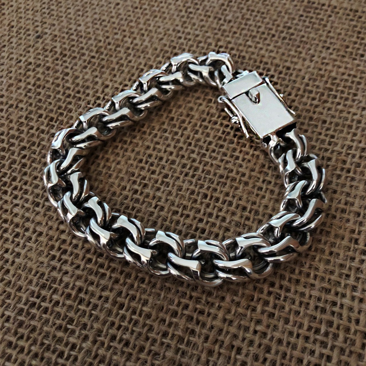 Chunky sterling silver bracelet, Cossack Bismarck