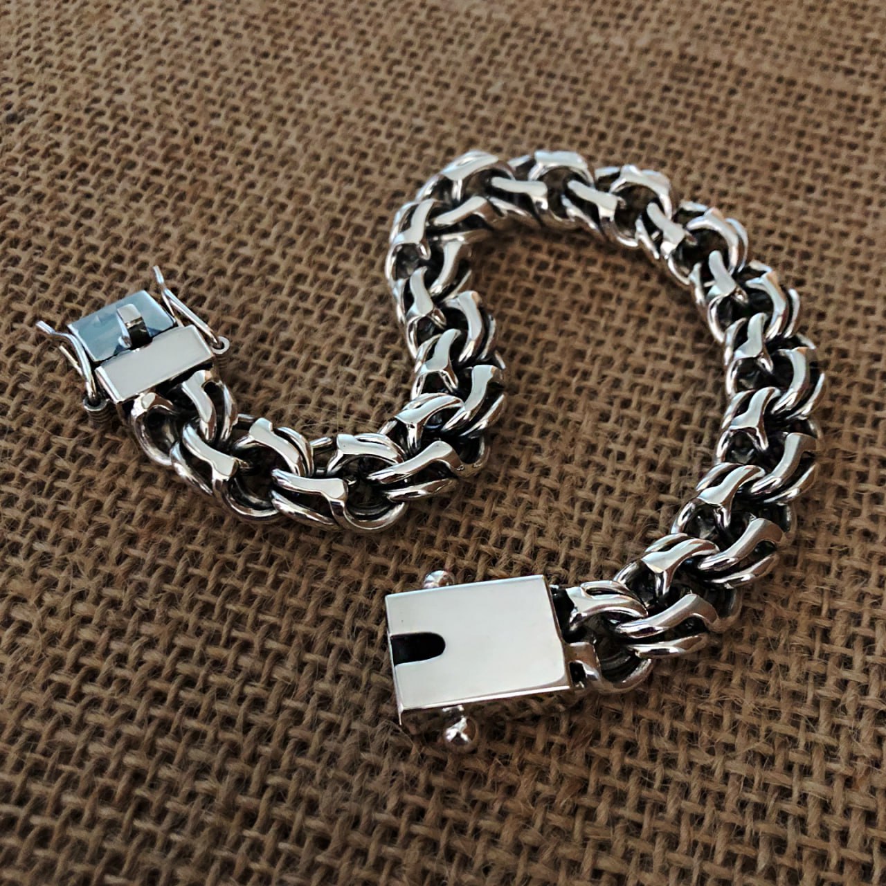 Chunky sterling silver bracelet, Cossack Bismarck