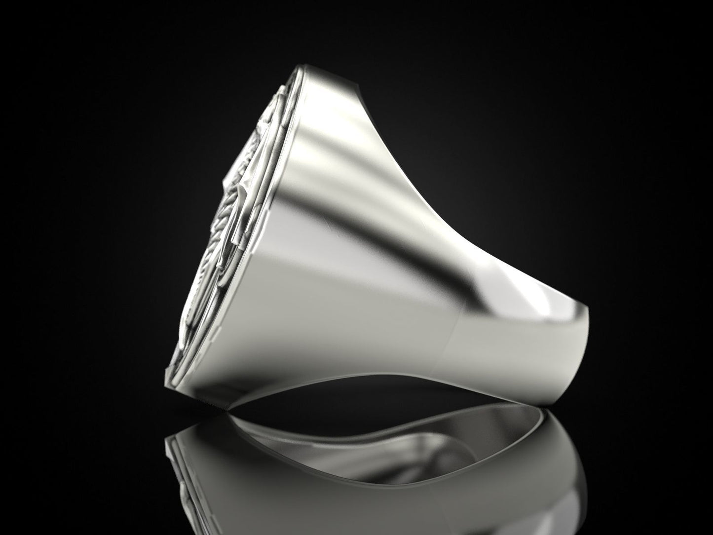 {{jewelry_for_geeks}} - {{ GameFanCraft}} Jewelry Silver Flying Fire Dragon chunky ring