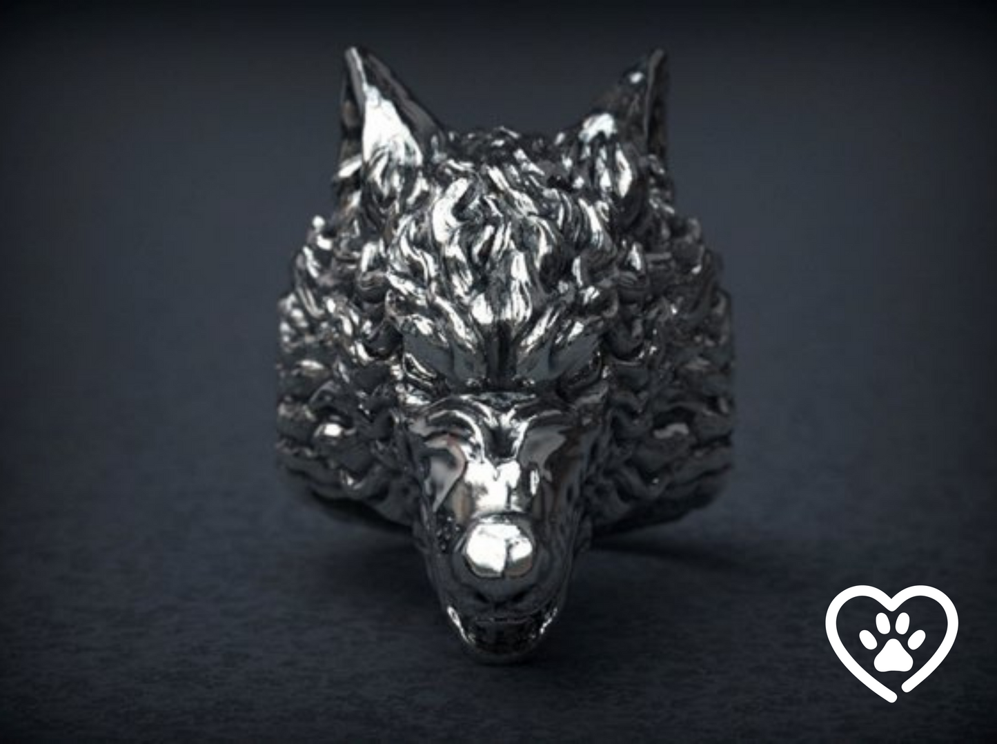 {{jewelry_for_geeks}} - {{ GameFanCraft}} Ring Silver Wolf Head Ring