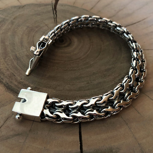 {{jewelry_for_geeks}} - {{ GameFanCraft}} Bracelet Silver bracelet "Double stream"