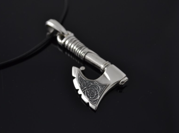 {{jewelry_for_geeks}} - {{ GameFanCraft}} Pendant Silver Celtic Axe pendant