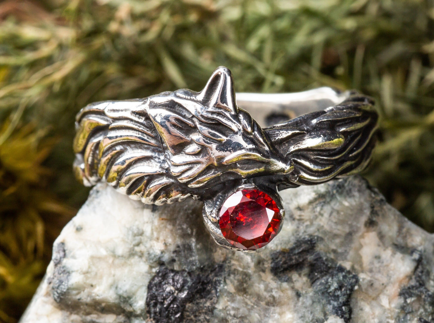 {{jewelry_for_geeks}} - {{ GameFanCraft}} Ring Silver Cute Sleeping Fox Ring