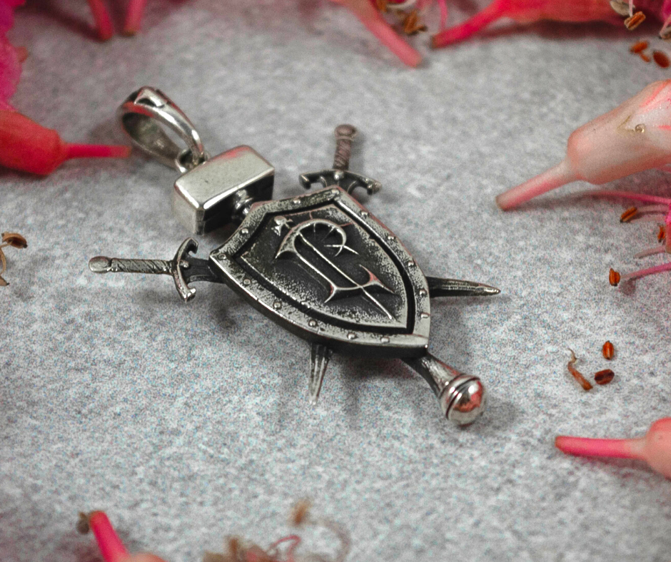 {{jewelry_for_geeks}} - {{ GameFanCraft}} Pendant Silver Lordaeron Shield Alliance Pendant
