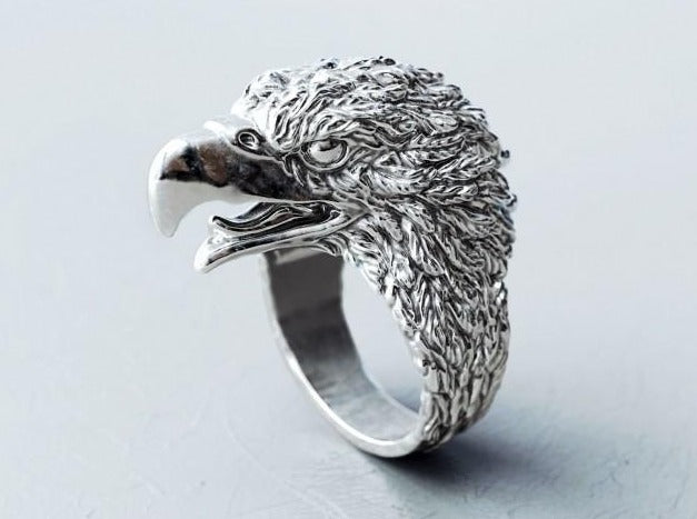 {{jewelry_for_geeks}} - {{ GameFanCraft}} Ring Silver Eagle Head Ring