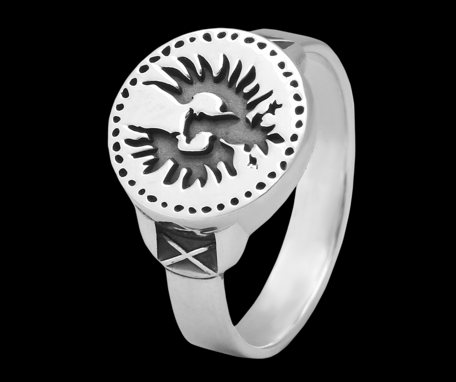 {{jewelry_for_geeks}} - {{ GameFanCraft}} Ring Silver Dark Souls Hawk Ring