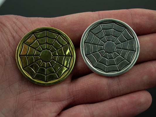 {{jewelry_for_geeks}} - {{ GameFanCraft}} Coin Silver two-sided anime spider coin