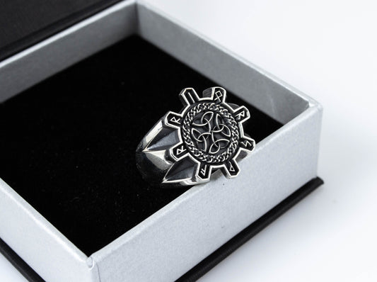 {{jewelry_for_geeks}} - {{ GameFanCraft}} Ring Silver Celtic Runes Ring