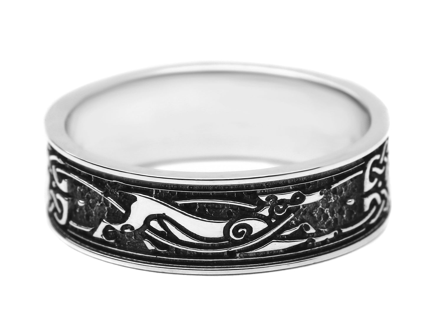 {{jewelry_for_geeks}} - {{ GameFanCraft}} Ring Silver Scandinavian ring with an animal pattern