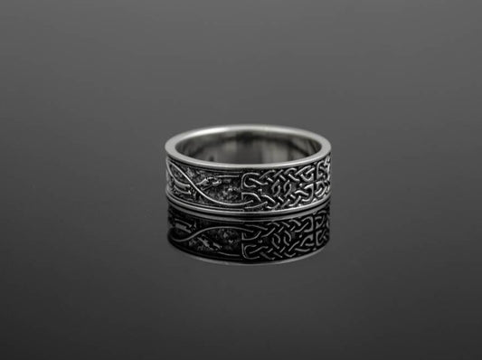 {{jewelry_for_geeks}} - {{ GameFanCraft}} Ring Silver Scandinavian ring with sea dragons