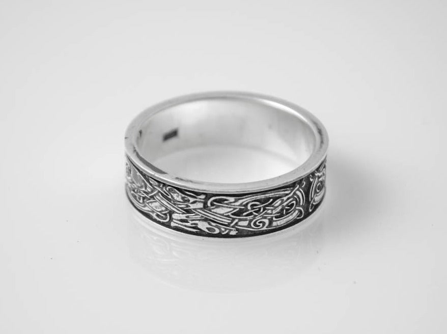 {{jewelry_for_geeks}} - {{ GameFanCraft}} Ring Silver Scandinavian ring with Celtic patterns