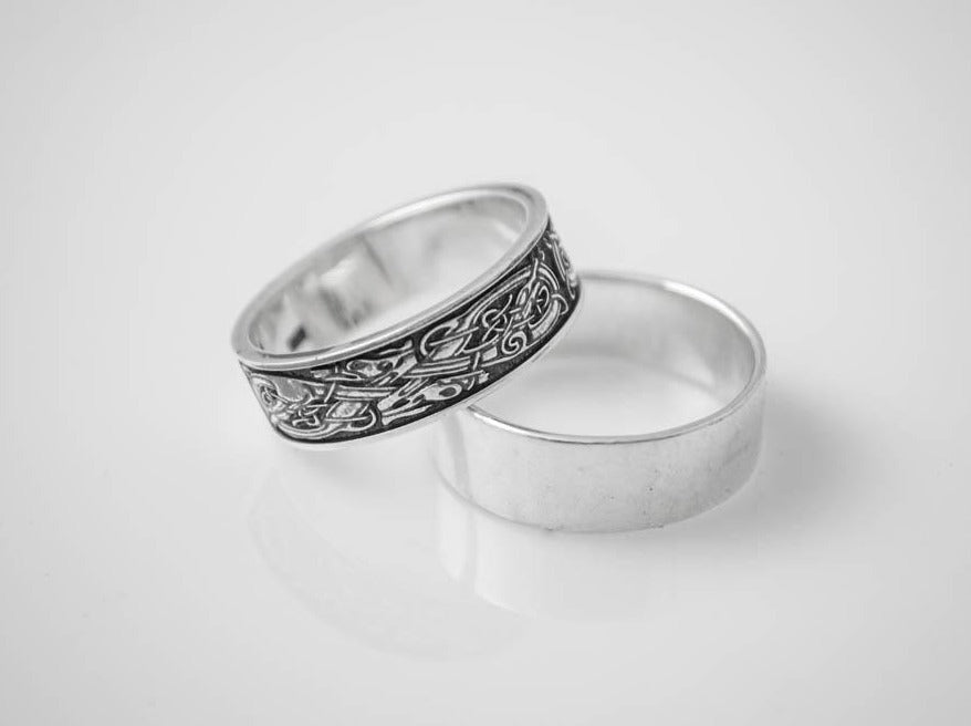 {{jewelry_for_geeks}} - {{ GameFanCraft}} Ring Silver Scandinavian ring with Celtic patterns