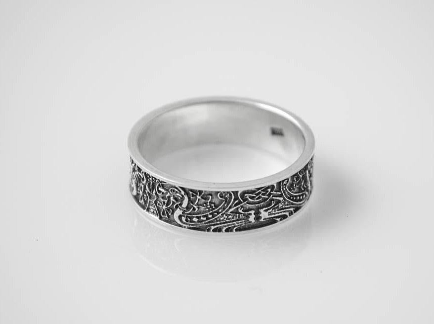{{jewelry_for_geeks}} - {{ GameFanCraft}} Ring Silver Scandinavian ring with guarding symbols