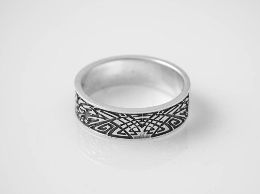 {{jewelry_for_geeks}} - {{ GameFanCraft}} Ring Silver Scandinavian ring with mysterious symbols