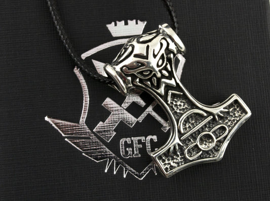 {{jewelry_for_geeks}} - {{ GameFanCraft}} Pendant Silver Viking's Thor's Hammer (Mjolnir) Pendant
