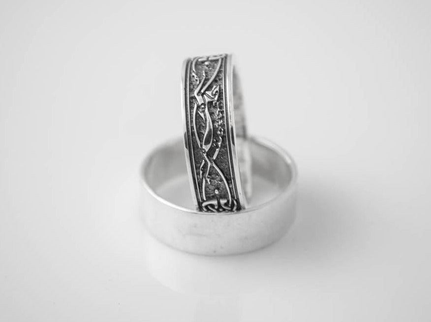 {{jewelry_for_geeks}} - {{ GameFanCraft}} Ring Silver Scandinavian ring with animalistic Celtic motifs and knots