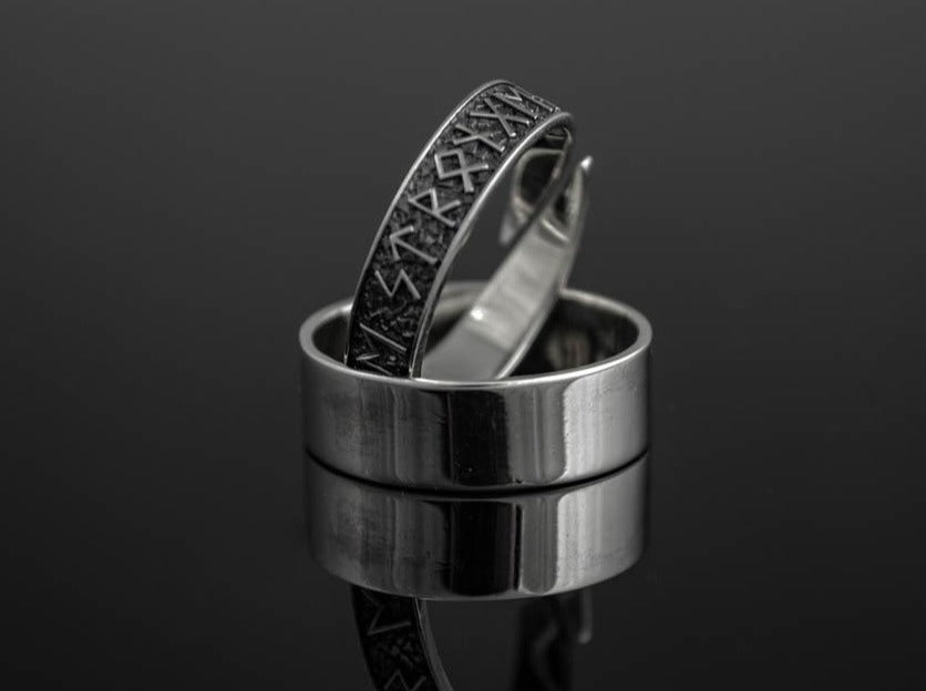 {{jewelry_for_geeks}} - {{ GameFanCraft}} Ring Silver Scandinavian ring with runes
