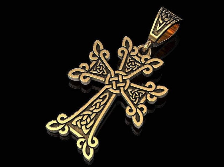 {{jewelry_for_geeks}} - {{ GameFanCraft}} Pendant Silver Celtic cross pendant