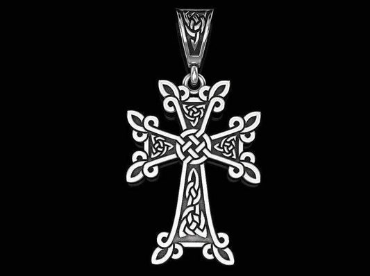 {{jewelry_for_geeks}} - {{ GameFanCraft}} Pendant Silver Celtic cross pendant