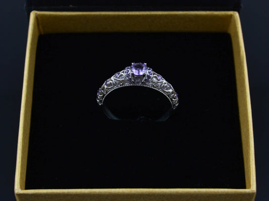 {{jewelry_for_geeks}} - {{ GameFanCraft}} Ring Silver Wedding ring with amethysts