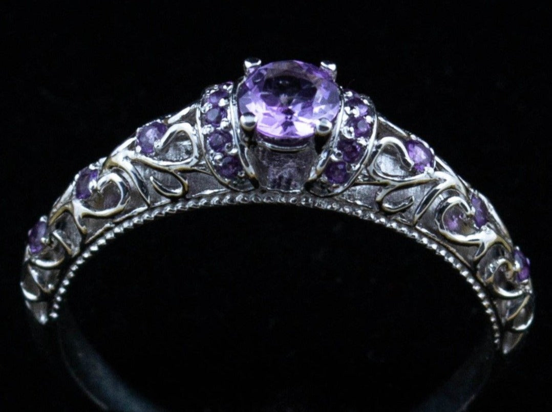 {{jewelry_for_geeks}} - {{ GameFanCraft}} Ring Silver Wedding ring with amethysts