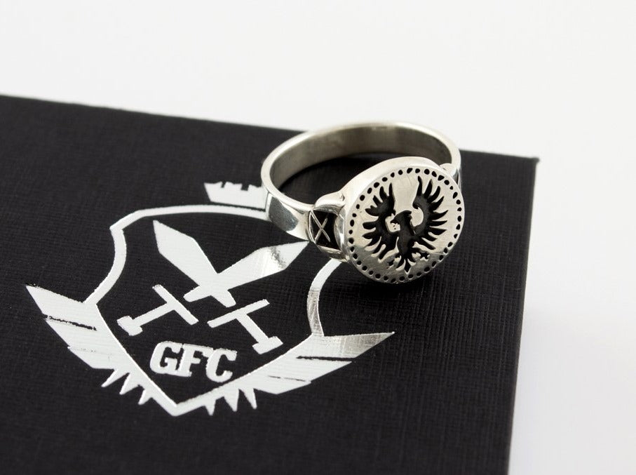 {{jewelry_for_geeks}} - {{ GameFanCraft}} Ring Silver Dark Souls Hawk Ring