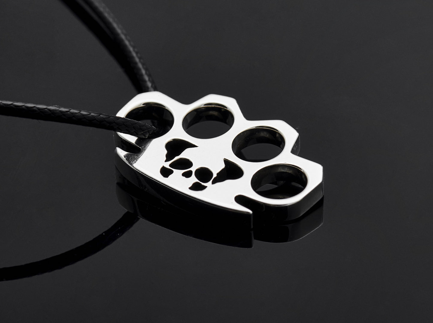 {{jewelry_for_geeks}} - {{ GameFanCraft}} Pendant Silver Bikers Knuckles Necklace