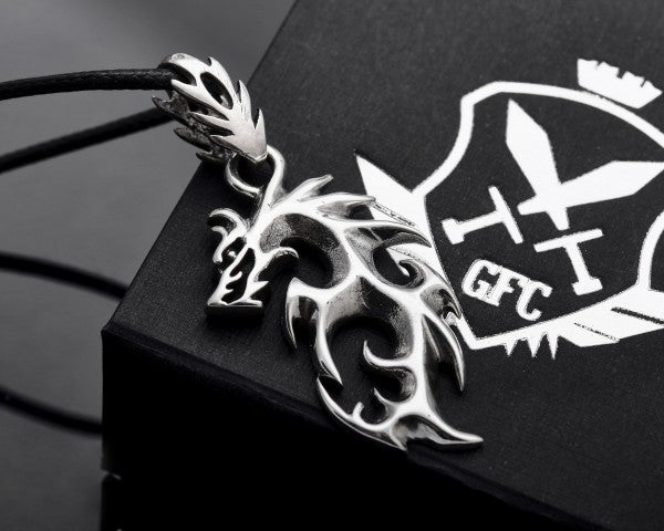 {{jewelry_for_geeks}} - {{ GameFanCraft}} Pendant Sterling Silver Chinese dragon necklace