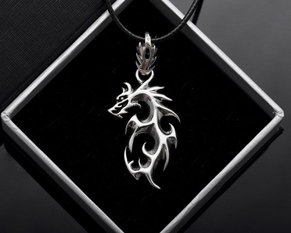 {{jewelry_for_geeks}} - {{ GameFanCraft}} Pendant Sterling Silver Chinese dragon necklace