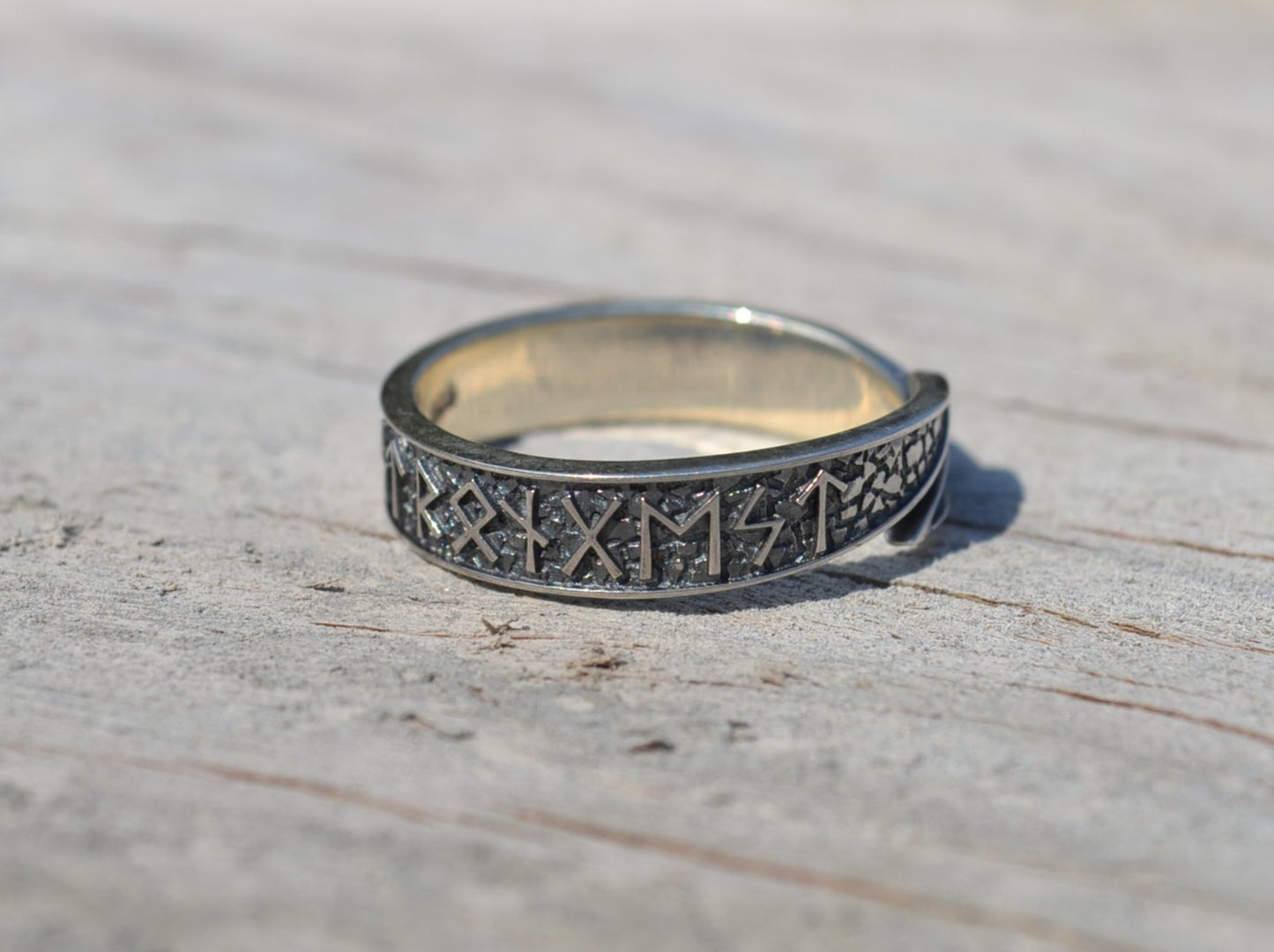 {{jewelry_for_geeks}} - {{ GameFanCraft}} Ring Silver Scandinavian ring with runes