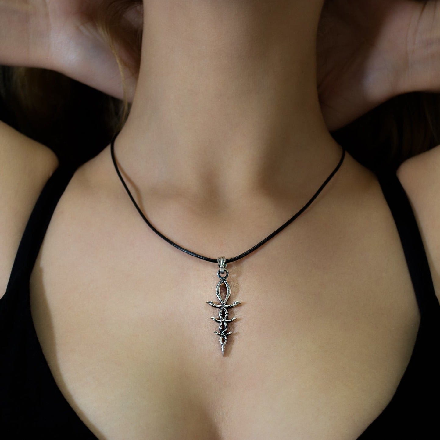{{jewelry_for_geeks}} - {{ GameFanCraft}} Pendant Silver Bloodborne Hunter Byrgenwerth Oath Corruption Rune Necklace
