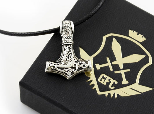 {{jewelry_for_geeks}} - {{ GameFanCraft}} Pendant Silver Viking's Thor's Hammer Pendant Mammen Village