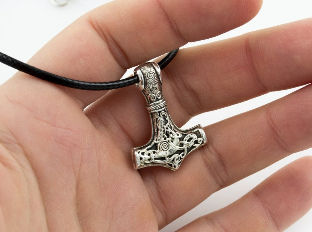 {{jewelry_for_geeks}} - {{ GameFanCraft}} Pendant Silver Viking's Thor's Hammer Pendant Mammen Village