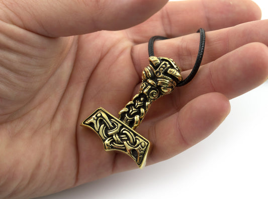 {{jewelry_for_geeks}} - {{ GameFanCraft}} Pendant Brass Viking's Thor's Hammer (Mjolnir) Pendant