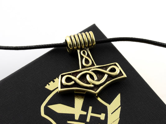 {{jewelry_for_geeks}} - {{ GameFanCraft}} Pendant Brass Viking's Thor's Hammer (Mjolnir) Pendant Infinity