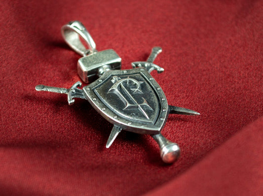 {{jewelry_for_geeks}} - {{ GameFanCraft}} Pendant Silver Lordaeron Shield Alliance Pendant