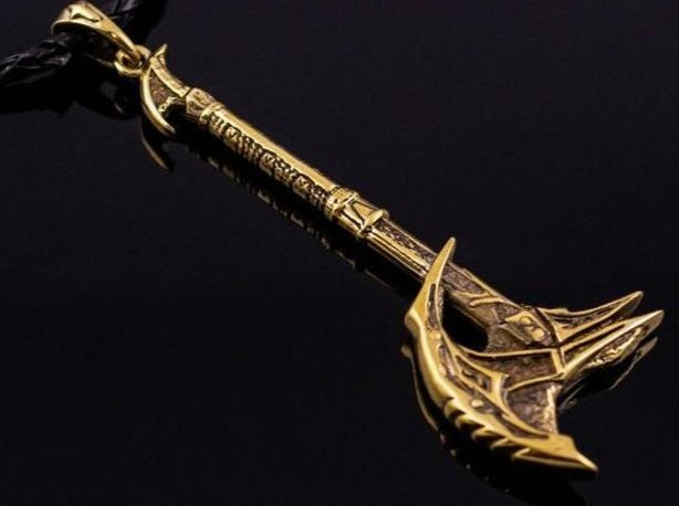 {{jewelry_for_geeks}} - {{ GameFanCraft}} Pendant Silver Daedric Battle Axe Pendant