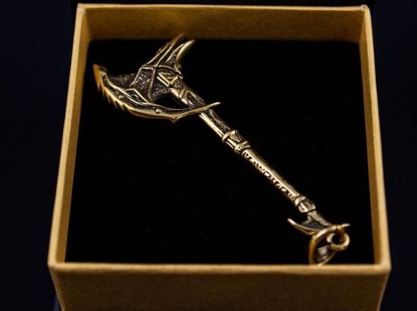 {{jewelry_for_geeks}} - {{ GameFanCraft}} Pendant Brass Daedric Battle Axe Pendant