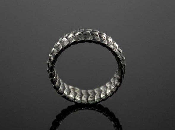 {{jewelry_for_geeks}} - {{ GameFanCraft}} Ring Silver Targaryen House Dragon Scales ring